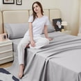 thumbnail image 7 of Bedmoon Soft Microfiber Adult Bed Sheet Set with Deep Pocket,3 Piece Twin Sheet Set,Light Gray, 7 of 7