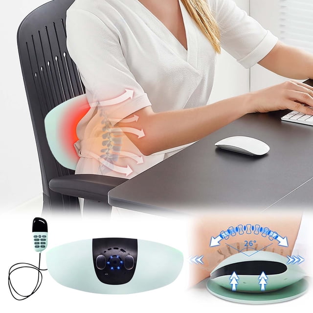 Dispositivo de masaje cervical y lumbar inteligente eléctrico con vibración y temperatura constante con compresa caliente lumbar plegable