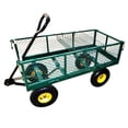 thumbnail image 1 of Precision 600 Pound Capacity Drop Side Garden Nursery Yard Cart Wagon, Green, 1 of 3