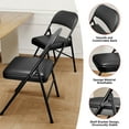 thumbnail image 3 of COZONY 2 Pack Folding Chairs with Padded Cushions, Portable Foldable Chair, 350 lbs Capacity, Indoor/Outdoor, Dining/Home Office Seating, Black, 3 of 9