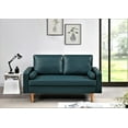 thumbnail image 2 of Uspridefurniture Partone 57.9'' Vegan Faux Leather Square Arm Loveseat, Dark Ocean Blue, 2 of 5