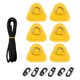 thumbnail image 1 of 6 parches de en D, accesorios de cubierta, con cuerda elástica de 2,5 m, con 6 ganchos, almohadilla en D, Amarillo kusrkot Almohadilla de remiendo del anillo, 1 of 8