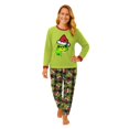 thumbnail image 1 of Moonsky-2026 Christmas Family Flannel Pajamas Matching Set Christmas Print Long Sleeve Tops and Green Plaid Pants Sleepwear Soft for Winter#Women S, 1 of 5
