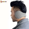 thumbnail image 4 of Spencer Foldable Winter Ear Muffs for Men Women, Adjustable Wrap Knit Plush Ear Warmers Outdoor Earcover "White", 4 of 8