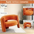 thumbnail image 6 of Bonzy Home Modern Velvet Accent Chair, Stylish Club Adults Armchair,Wide Seat and Soft Cushion,Orange, 6 of 10