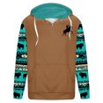 thumbnail image 3 of ZCFZJW Fashion Aztec Ethnic Style Print Hooded Sweatshirts for Men Regular Fit Casual Long Sleeve Patchwork Henley Hoodie T-Shirts Western Drawstring Pullover Tops with Pockets L, 3 of 5