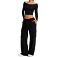 thumbnail image 2 of Women'S Long Sleeve Off the Shoulder Tops Going Out Cute Basic Y2K Fall Fashion 2026 Outfits Clothes, 2 of 7