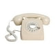 thumbnail image 1 of Teléfono de disco giratorio de estilo vintage, teléfono con cable europeo, estilo años 60, con campana de metal, estilo retro. Beige, 1 of 9