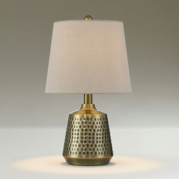 360 Lighting Argus 16 1/4" High Small Modern Accent Table Lamp Gold Textured Brass Finish Metal Single Living Room Bedroom