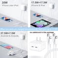 thumbnail image 5 of For Universal Fast Charge 35W PD Foldable Dual USB-Type-C Port Compact Input Home / Travel Power Adapter Plug Wall Charger White, 5 of 7