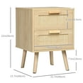 thumbnail image 3 of HOMCOM Ensemble de 2 Tables de Nuit au Design Bohème avec 2 Tiroirs pour Salon, 3 of 10