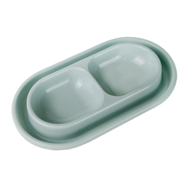 Juego de comida y agua Yuyangstore para gatos al aire libre fácil de limpiar doble mascota Gris pequeño
