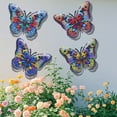 thumbnail image 4 of Metal Butterfly Wall Decor, 4 Pc Colorful Metal Wall Art, Hanging Wall Accents for Living Room Bedroom Outdoor Yard, 4 of 6
