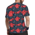 thumbnail image 2 of Wukai Rose Flowers Print Men's Short-Sleeved Mesh T-Shirt,Quick-Dry Short Sleeve Workout T-Shirt-X-Small, 2 of 8