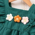 thumbnail image 6 of TOWED22 Baby Girl Toddler Outfits 2pcs Sleeveless Gingham Print Smocked Camisole Solid Color Long Pants(Green,4-5 Y), 6 of 6