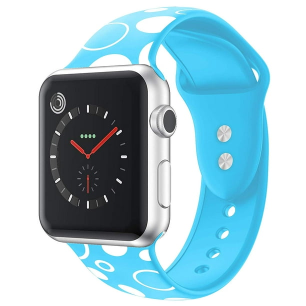 SPYCASE Apple Bands 38/40/41mm, Wristband iWatch Apple Series 1/2/3/4/5/6/7/8/SE/Nike+ - Blue Polka Dots - Walmart.com