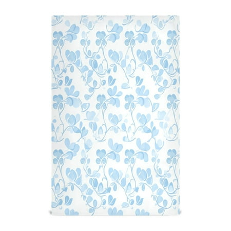 

Delicate Blue Blooms Decorative Waffle Towel Kitchen Dishcloth 28x18in Multi-Use Tea Towel
