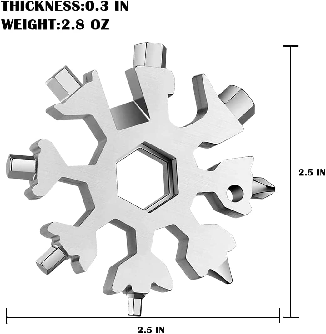 Dusor Stocking Stuffers Gifts for Men, 18-in-1 Snowflake Multitool Christmas Gifts for Men, Cool Gadgets Tools for Men, Gifts for Dad