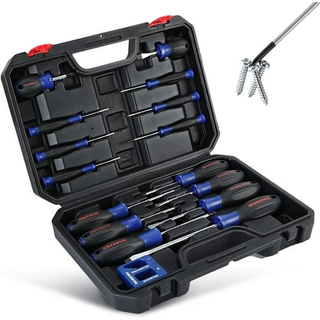 

WORKPRO Magnetic Screwdriver Set 16-Piece Torx Slotted Phillips Precision Screwdrivers with Magnetizer