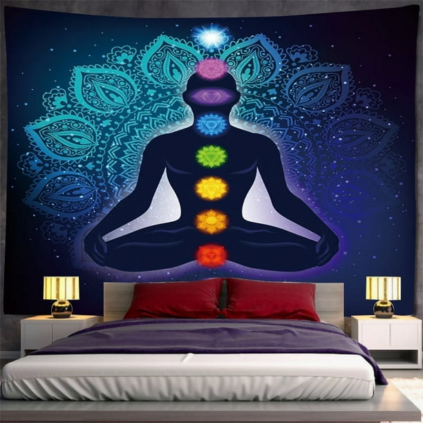 Fondo de tela colgante psicodélico de mandala para transformación de dormitorio de niños y niñas, tapiz grande