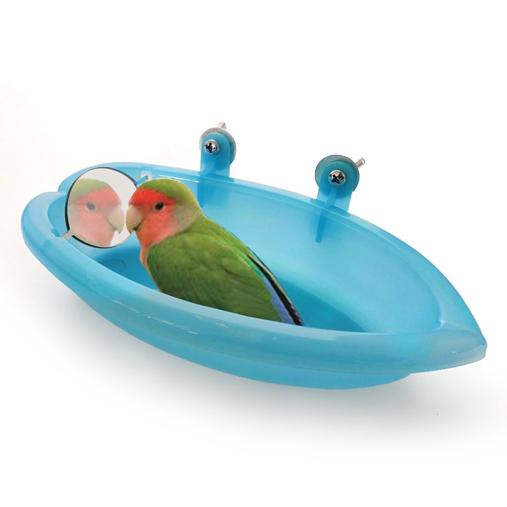 Small Parrot Bird Bathtub Pet Cage Accessories Bird Mirror Bath Shower