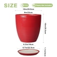 thumbnail image 4 of Flower Pots 10 inch, Modern Large Round Ceramic Planter with Drainage Hole, Housewarming Gift for Plant Lovers, for Indoor Trees, Glossy Red, 4 of 7