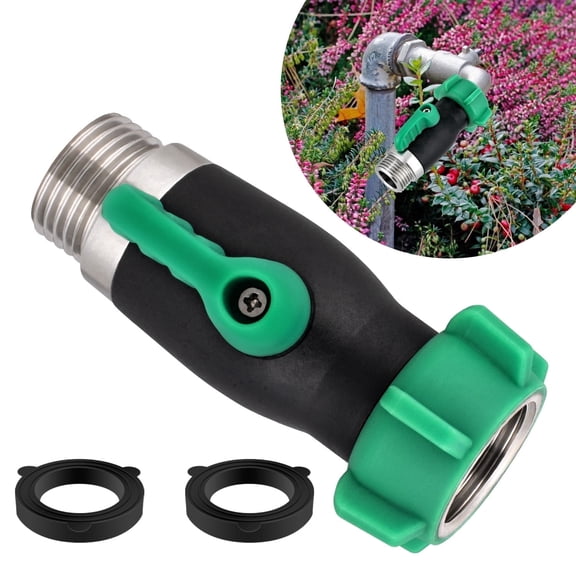 3/4 Inch Full-Flow Garden Hose Ball Valve – 304 Lead-Free Stainless Steel Shutoff Valve with 360° Rotatable Swivel Joint