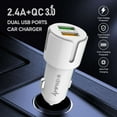 thumbnail image 5 of Ampker Car Charger for Cricket Vision Plus (30W Fast Charging 2.4A/Quick Charge 3.0 Dual USB Ports) - White, 5 of 7