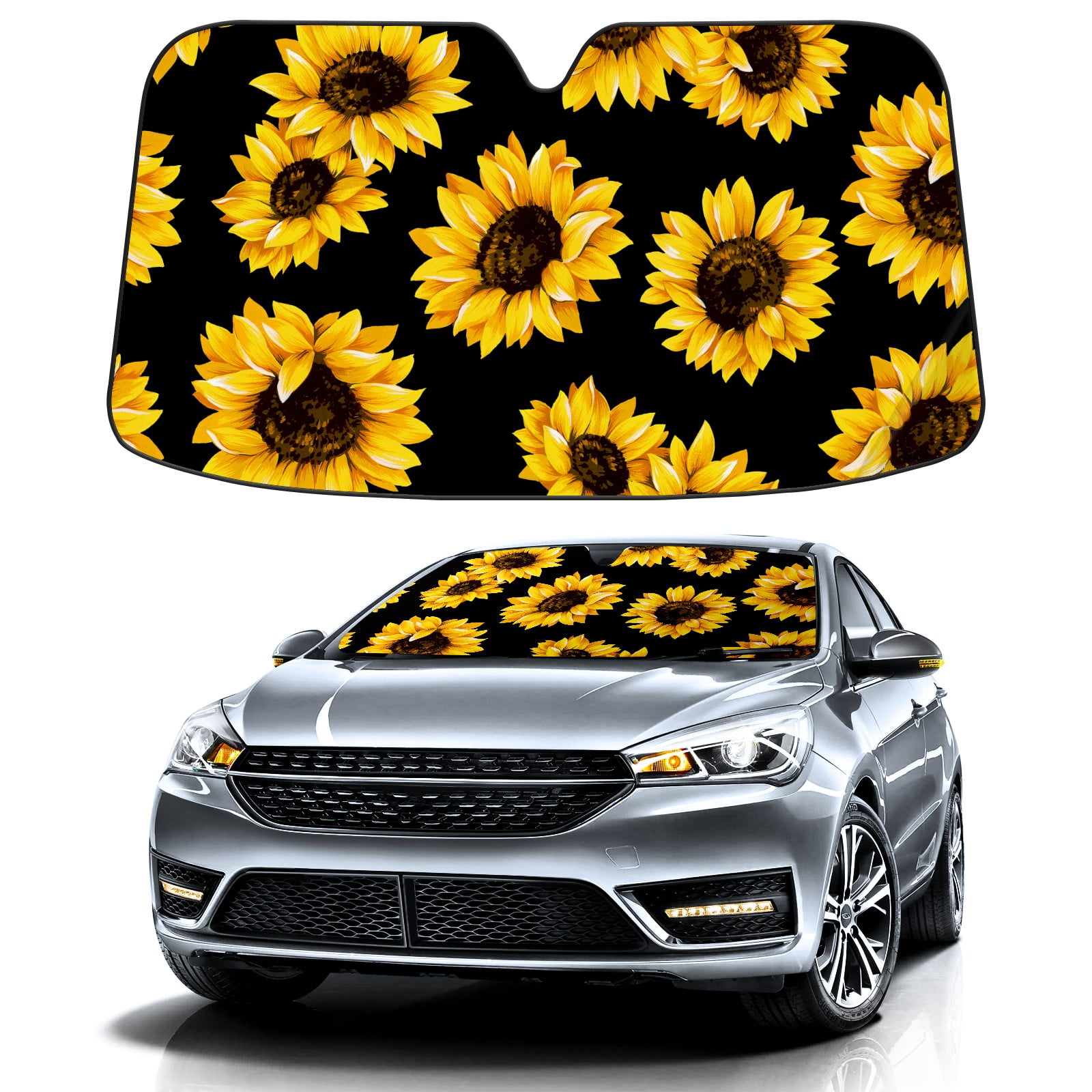 新品Sunflower Car Windshield Snow Cover, Windshield Cover for Ice and Snow Outdoor Windproof Waterproof Covers Fits Most Cars, Trucks, Vans, S並行輸入