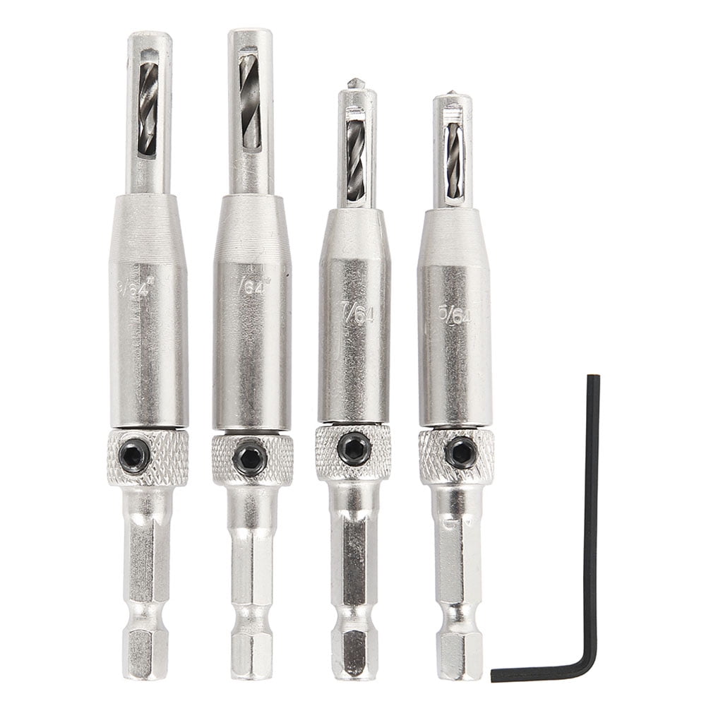 MLfire 4 Pcs Drill Bit Centering Hinge Drill Bit Set Change Door Hinge