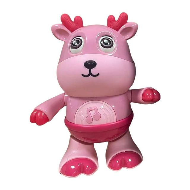 Juguetes musicales para bebés, regalo de Navidad, divertido juguete en movimiento para niños, niñas, niños pequeños Ciervo rosa