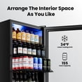thumbnail image 3 of Yeego 160 Can Beverage Refrigerator with Glass Door,4.6 Cu.ft Wine Coolers,Touch Control Panel On the Glass,Freestanding Mini Fridge,Black, 3 of 8