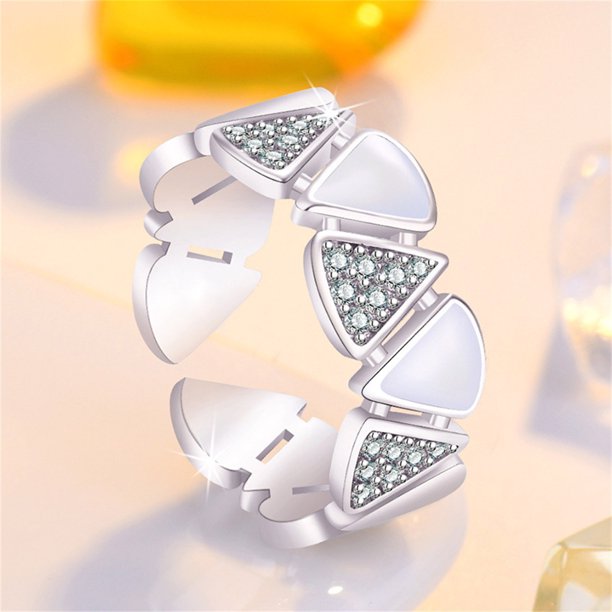 Anillos para mujer, regalos para mujer, geometría de circonita cúbica para mujer, joyería de compromiso, boda, accesorios, anillo para mujer y niña.