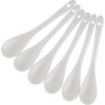 thumbnail image 1 of Cucharas de porcelana para huevos, ideal para huevos pasados por agua, café, té y postres. Juego de 6 cucharas de cerámica., 1 of 4