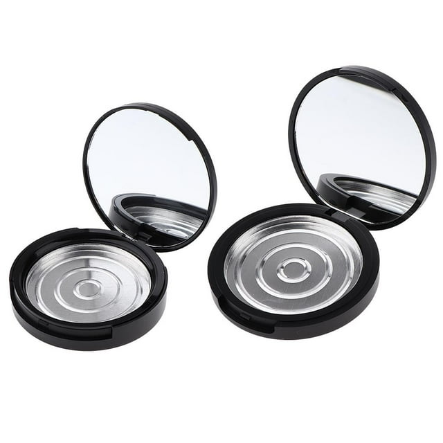 Conjunto de 2 Jarra Vacía Maquilje tenedor de Almacenamiento de Cosméticos Estaño Portátil - de Maquilje Multi Es shamjiam Estuche de polvos de maquillaje vacío