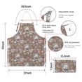 thumbnail image 7 of Cute Hedgehog Mushroom Leaves Pattern Apron-Garden Aprons for Women with Pockets-Cotton Linen Waterproof Kitchen Cooking Gardening Aprons Adjustable for Kitchen,Cooking,BBQ and Salon 33x27 Inch, 7 of 7
