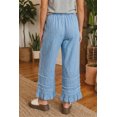 thumbnail image 2 of TinyCribz Women's Wide Leg Chambray Pants – High Waist Ruffled Hem 16, 2 of 7