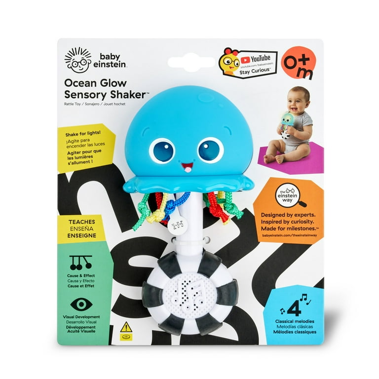 Baby Einstein Ocean Glow Sensory Musical Toy, Baby Rattle with