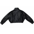 thumbnail image 5 of Forever 21 Faux Leather Belted Cropped Jacket, Color-Black, Size-L, 5 of 6