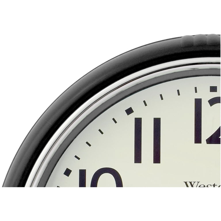 Westclox 12” Black Retro Analog Quartz Accurate Wall Clock with