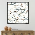 thumbnail image 2 of Designart 'Little Birds Sitting On The Tree Branches I' Traditional Framed Canvas Wall Art Print, 2 of 5