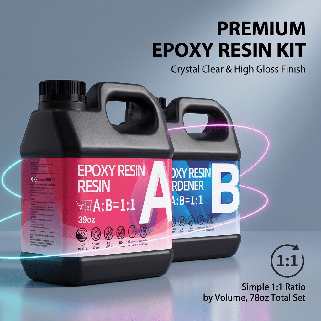 Epoxy Resin Kit 468oz - Crystal Clear Resin with Tools, 1:1 Mixing Ratio, Bubble Free & Anti-Yellowing - High Gloss Casting & Coating Resin for Jewelry, River Tables, Bar Top, Countertops & Wood