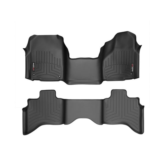 WeatherTech Custom Fit FloorLiners compatible with Ram Truck 1500 Classic, Ram Truck 1500, Ram 1500, Ram 1500 Classic - 1st Row Over-The-Hump & 2nd Row, Black