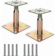 thumbnail image 1 of 2-Pack Galvanized Steel Post Base Supports, Adjustable 100-150mm for Heavy Duty Roof and Construction Applications, 1 of 5