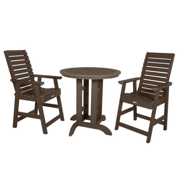 Highwood Furniture Weatherly 3pc Round Counter Dining Set