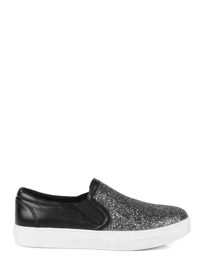 Super Comfy & fabulous Black Glitter Slip-On Sneakers Slip On Glitter Women main image 2