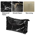 thumbnail image 4 of Unique Bargains Makeup Bag Marble Cosmetic Travel Bag Make Up Brush Organizer Bag Storage for Women Black 9"x3"x6", 4 of 7