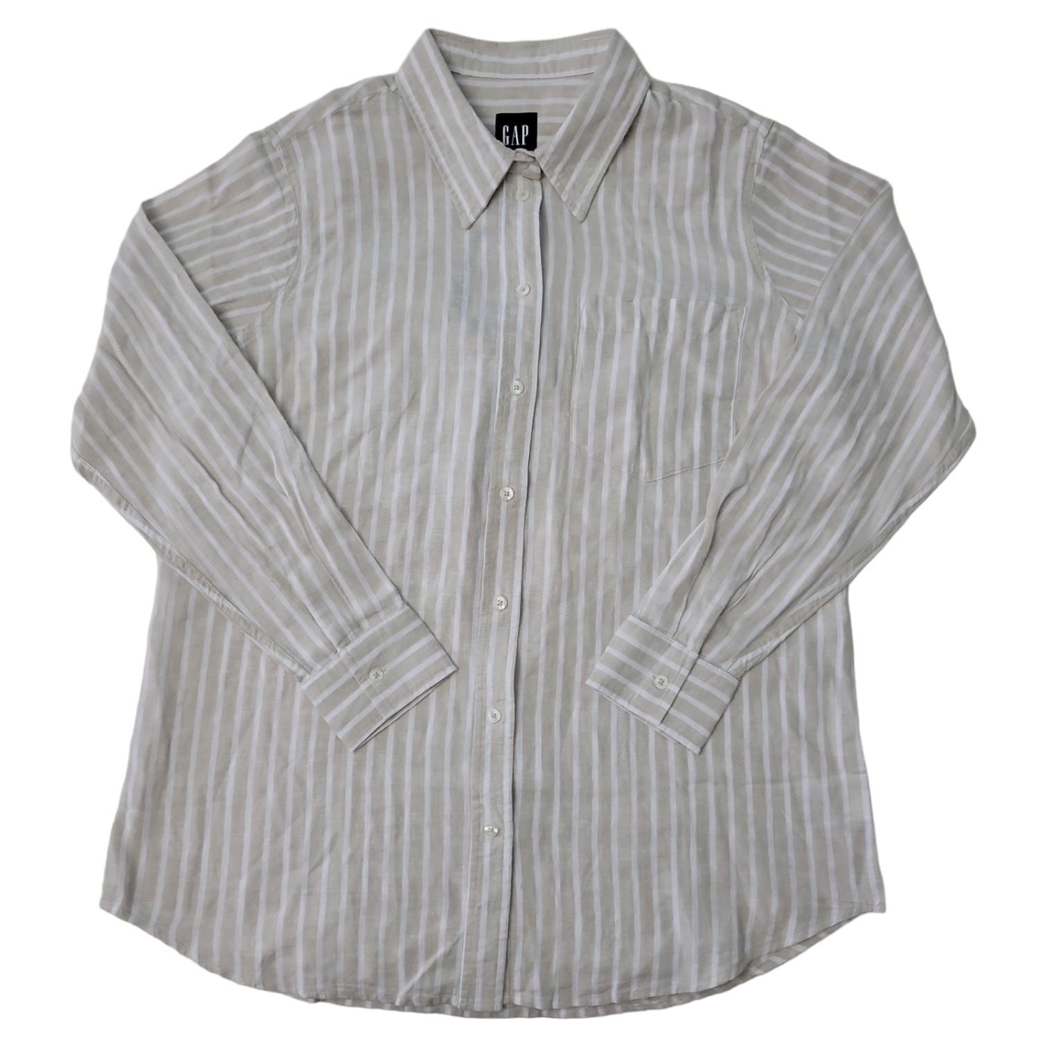 GAP Women's Long Sleeve Linen Shirt Top with Button Cuffs and Collar, Airy Summer Fabric, Blue Crosshatch (XS) - Walmart.com GAP Women's Long Sleeve Linen Shirt Top with Button Cuffs and Collar, Airy Summer Fabric, Blue Crosshatch (XS) - Walmart.com