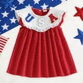 thumbnail image 2 of Staki Toddler Baby Girl 4th of July Outfit American Flag Bowknot 4th of July Dress Kids Girls Fourth of July Clothes,18-24 Months, 2 of 8