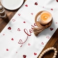 thumbnail image 3 of Love Heart Valentine's Day Table Runner 48 Inches, Eucalyptus Botanical Red Pink Bed Runner Dresser Scarves Tabletop for Indoor Outdoor Parties/Ceremony/Banquet, 13" x 48", 3 of 8